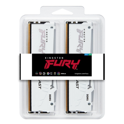 DDR5 64GB(2X32GB) 6000MHZ KF560C36BWEAK2-64 KINGSTON FURY BEAST WHITE RGB EXPO CL36