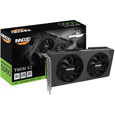 SVGA INNO3D GEFORCE RTX 5060 TWIN X2 NVIDIA 8GBDDR7 128BIT 2497MHZ-BOOST PCIE5.0 HDMI 3XDP 2SLOT N50602-08D7-195071N
