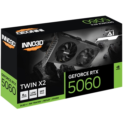 SVGA INNO3D GEFORCE RTX 5060 TWIN X2 NVIDIA 8GBDDR7 128BIT 2497MHZ-BOOST PCIE5.0 HDMI 3XDP 2SLOT N50602-08D7-195071N