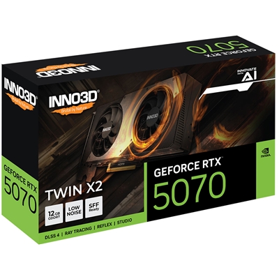 SVGA INNO3D GEFORCE RTX 5070 TWIN X2 NVIDIA 12GBDDR7 192BIT 2512MHZ-BOOST PCIE5.0 HDMI 3XDP 2SLOT N50702-12D7-195064N