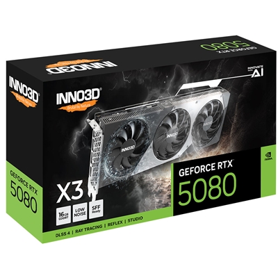SVGA INNO3D GEFORCE RTX 5080 X3 NVIDIA 16GBDDR7 256BIT 2617MHZ-BOOST PCIE5.0 HDMI 3XDP 2SLOT N50803-16D7-176068N