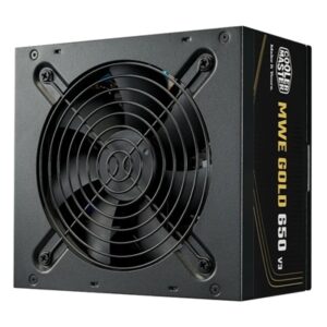 ALIMENTATORE ATX 650W COOLERMASTER MWE GOLD V3 MPE-6502-ACAAG-3BEU PFC-ATTIVO 80+ 240VAC NON MODULARE FAN120MM 140X15 FINO:30/06