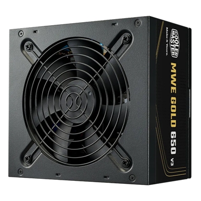 ALIMENTATORE ATX 650W COOLERMASTER MWE GOLD V3 MPE-6502-ACAAG-3BEU PFC-ATTIVO 80+ 240VAC NON MODULARE FAN120MM 140X15 FINO:30/06
