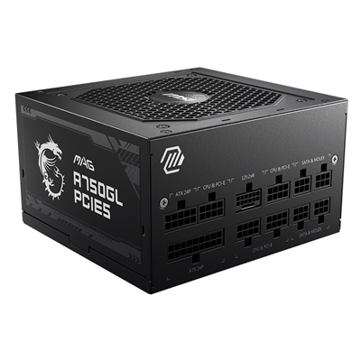 ALIMENTATORE ATX 750WATT MSI MAG A750GL PCIE5 80+GOLD MODULARE FAN120MM ACTIVE PFC FINO:15/06