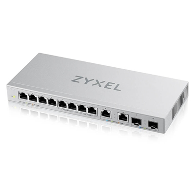 SWITCH 8P GIGABIT ZYXEL XGS1010-12-ZZ0102FUNMANAGED 2P 2.5GBE-2P SFP+ 10GBE -DESIGN SENZA VENTOLE