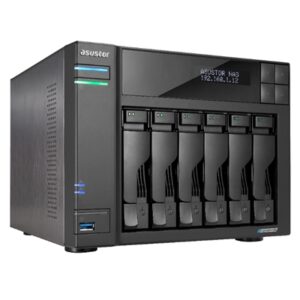 NAS ASUSTOR AS6706T X 6HDD/SSD 3.5/2.5SATA3 6GB/S-NOHD- QC 2.0GHZ-8GB DDR4 -2P 2.5GBE-2P USB3.2-4XM.2NVME 1P PCIE GEN3-GAR.3Y