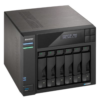 NAS ASUSTOR AS6706T X 6HDD/SSD 3.5/2.5SATA3 6GB/S-NOHD- QC 2.0GHZ-8GB DDR4 -2P 2.5GBE-2P USB3.2-4XM.2NVME 1P PCIE GEN3-GAR.3Y