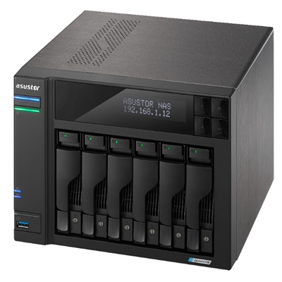 NAS ASUSTOR AS6706T X 6HDD/SSD 3.5/2.5SATA3 6GB/S-NOHD- QC 2.0GHZ-8GB DDR4 -2P 2.5GBE-2P USB3.2-4XM.2NVME 1P PCIE GEN3-GAR.3Y