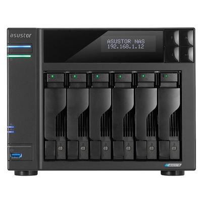 NAS ASUSTOR AS6706T X 6HDD/SSD 3.5/2.5SATA3 6GB/S-NOHD- QC 2.0GHZ-8GB DDR4 -2P 2.5GBE-2P USB3.2-4XM.2NVME 1P PCIE GEN3-GAR.3Y