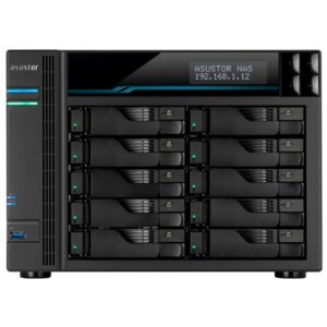 NAS ASUSTOR AS6510T X 10SLOT 3.5/2.5-NO HD- QC 2.1GHZ-8GB DDR4 -2P 2.5GBE 2P 10G-2P USB3.2-2 X M.2 NVME/SATA-GAR.3Y