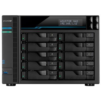 NAS ASUSTOR AS6510T X 10SLOT 3.5/2.5-NO HD- QC 2.1GHZ-8GB DDR4 -2P 2.5GBE 2P 10G-2P USB3.2-2 X M.2 NVME/SATA-GAR.3Y