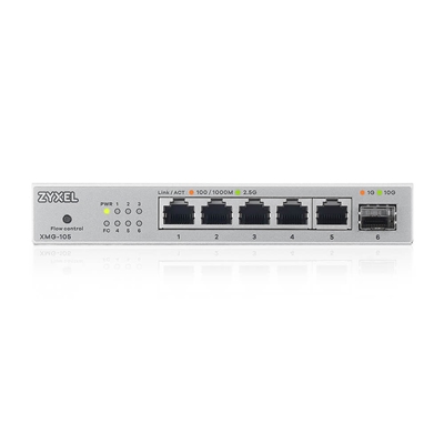 SWITCH 5P 2.5GBE ZYXEL XMG-105-ZZ0101FUNMANAGED 1P 10GBE SFP+ DESKTOP