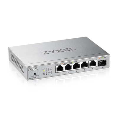 SWITCH 5P 2.5GBE ZYXEL XMG-105-ZZ0101FUNMANAGED 1P 10GBE SFP+ DESKTOP