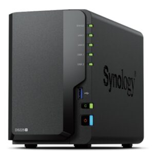 NAS SYNOLOGY DS225+ X 2HD 3.5/2.5 SATA2/3 - NO HD - CELERON J4125 -2GB DDR4-1P LAN RJ45 1GBE 1P LAN RJ45 2.5GBE-2P