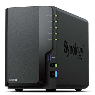 NAS SYNOLOGY DS225+ X 2HD 3.5/2.5 SATA2/3 - NO HD - CELERON J4125 -2GB DDR4-1P LAN RJ45 1GBE 1P LAN RJ45 2.5GBE-2P