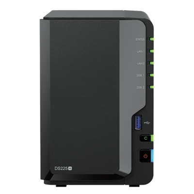 NAS SYNOLOGY DS225+ X 2HD 3.5/2.5 SATA2/3 - NO HD - CELERON J4125 -2GB DDR4-1P LAN RJ45 1GBE 1P LAN RJ45 2.5GBE-2P