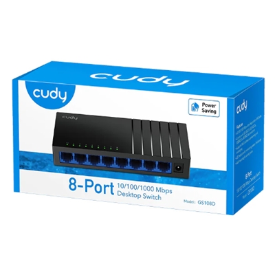 SWITCH 8P LAN GIGABIT CUDY GS108D DESKTOP -PLASTIC CASE
