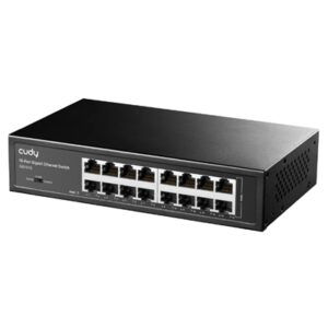 SWITCH 16P LAN GIGABIT CUDY GS1016 IN ACCIAIO - INCL.KIT MONT.RACK