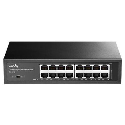 SWITCH 16P LAN GIGABIT CUDY GS1016 IN ACCIAIO - INCL.KIT MONT.RACK