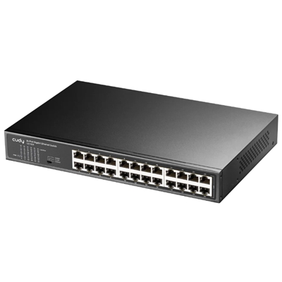 SWITCH 24P LAN GIGABIT CUDY GS1024 IN ACCIAIO - INCL.KIT MONT.RACK