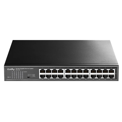 SWITCH 24P LAN GIGABIT CUDY GS1024 IN ACCIAIO - INCL.KIT MONT.RACK