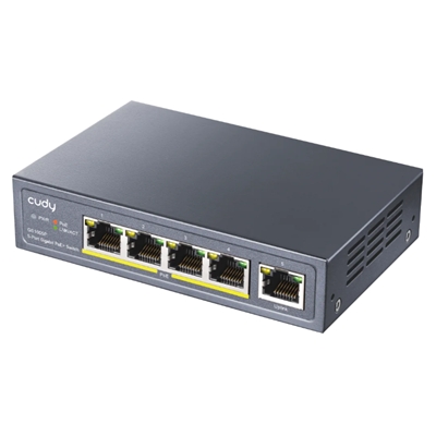 SWITCH 5P LAN 10/100/1000M CUDY GS1005P CON 4P POE+ 60W