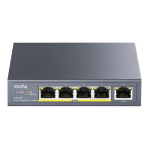 SWITCH 5P LAN 10/100/1000M CUDY GS1005P CON 4P POE+ 60W