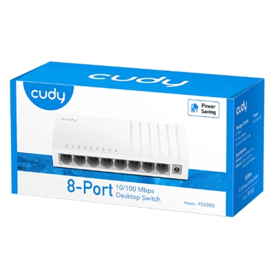 SWITCH 8P LAN 10/100M CUDY FS108D DESKTOP -PLASTIC CASE