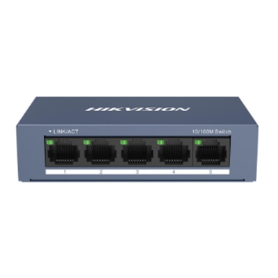 SWITCH 5P LAN 10/100M HIKVISION DS-3E0105-ORJ45UNMANAGED - ACCIAIO FINO:30/06