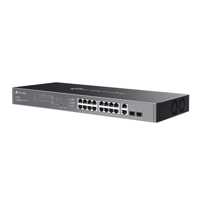 SWITCH 20P LAN GIGABIT TP-LINK ES220GMP EASY MANAGED16P POE+ 2P GIGABIT 2P SFP- CUST.IN ACCIAIO - MONT.SU RACK 1U 1 FINO:30/06