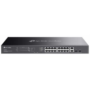 SWITCH 20P LAN GIGABIT TP-LINK ES220GMP EASY MANAGED16P POE+ 2P GIGABIT 2P SFP- CUST.IN ACCIAIO - MONT.SU RACK 1U 1 FINO:30/06