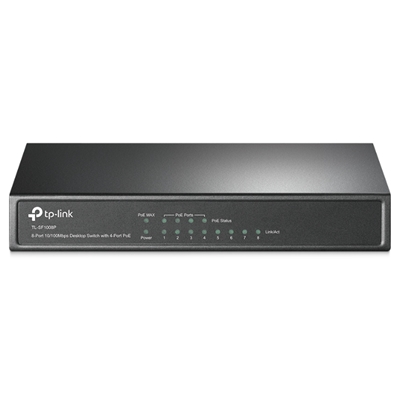 SWITCH 8P LAN 10/100M POE TP-LINK TL-SF1008P DESKTOP 4P POE-GARANZIA 3 ANNI-