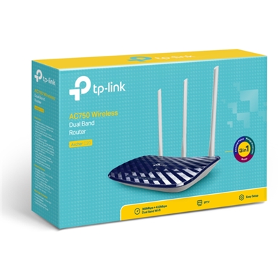 WIRELESS AC750 ROUTER DUAL BAND TP-LINK ARCHER C205GHZX433MBPS/2.4GHZX300MBPS 802.11AC/A/B/G/N 1P WAN+4P LAN 10/100 FINO:30/09
