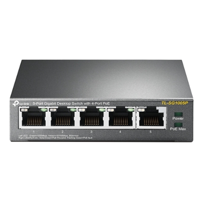 SWITCH 5P LAN GIGABIT TP-LINK TL-SG1005P DESKTOP 4P POE-GARANZIA A VITA