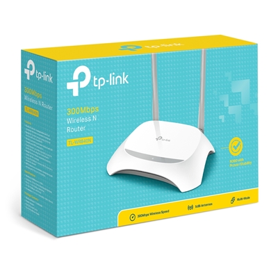 WIRELESS N ROUTER 300M TP-LINK TL-WR840N 4P 10/100M LAN 1P 10/100M WAN - 2ANT. GARANZIA 3 ANNI FINO:30/06