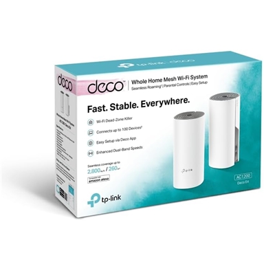 SISTEMA WI-FI MESH AC1200 WHOLE-HOME TP-LINK DECO E4(2-PACK) DUALBAND QUALCOMM2P 10/100 2 ANT.INT.-MU-MIMO