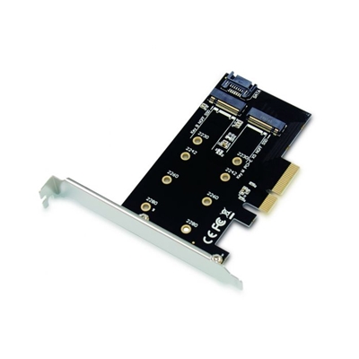 ADATTATORE PCIE SSD M.2 2IN1 SATA AHCI NVME CONCEPTRONIC EMRICK04B  SUPPORTA PCIE GEN 3.0X4 SSD M.2/SSD SATA M.2