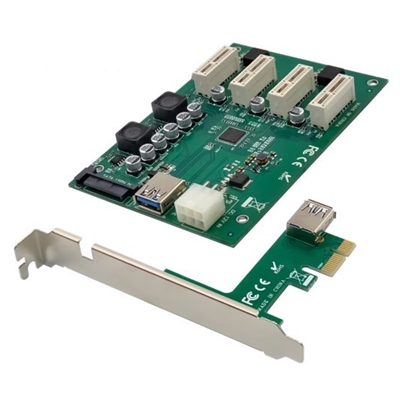 SCHEDA PCIE X1 A 4 SLOT PCIE X1 RISER CARD  CONCEPTRONIC EMRICK10G