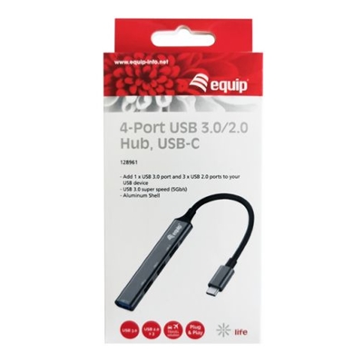 HUB USB3.0/2.0 4P USB-C EQUIP 128961 - EAN: 4015867227619