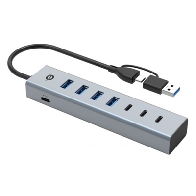 HUB USB3.0 A 7P CONCEPTRONIC HUBBIES20GP CON POWER ADAPTER- 5GBPS USB-C X 3PUSB-A X 4P