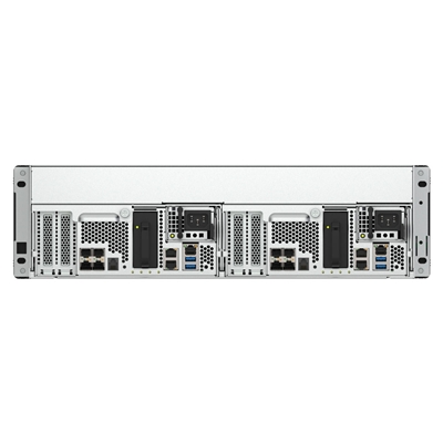 NAS QNAP ES1686DC-R2-2123IT-64G 16HD 2.5/3.5SAS 123GBPS 3U 64GB DDR4 3P GIGABIT LAN 4P 10G-BE SFP+ CPU 4-CORE 2.2GHZ