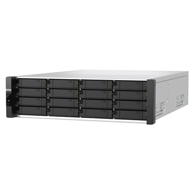 NAS QNAP ES1686DC-R2-2123IT-64G 16HD 2.5/3.5SAS 123GBPS 3U 64GB DDR4 3P GIGABIT LAN 4P 10G-BE SFP+ CPU 4-CORE 2.2GHZ