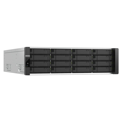 NAS QNAP ES1686DC-R2-2123IT-64G 16HD 2.5/3.5SAS 123GBPS 3U 64GB DDR4 3P GIGABIT LAN 4P 10G-BE SFP+ CPU 4-CORE 2.2GHZ