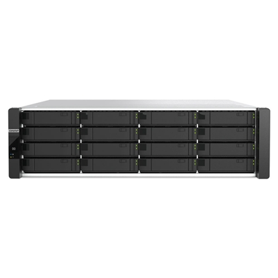 NAS QNAP ES1686DC-R2-2123IT-64G 16HD 2.5/3.5SAS 123GBPS 3U 64GB DDR4 3P GIGABIT LAN 4P 10G-BE SFP+ CPU 4-CORE 2.2GHZ