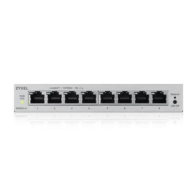 SWITCH 8P LAN GIGABIT ZYXEL GS1200-8V3-EU0101F 8P GIGABIT EASY MANAGEMENT PER VLAN QOS - DESIGN SENZA VENTOLE DESKTOP