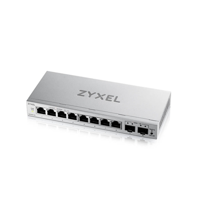 SWITCH 10P ZYXEL GS1200-10V3-EU0101F 8P GIGABIT+2P SFP GBE EASY MANAGEMENT PER VLAN QOS - DESIGN SENZA VENTOLE DESKTOP