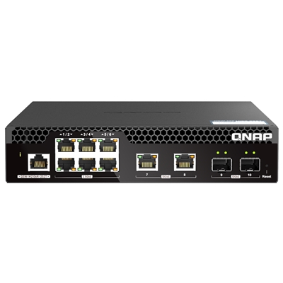 SWITCH QNAP QSW-M2106R-2S2T 10P WEB MANAGED DI CUI 2P 10GBE SFP+6P 2.5GBE 2P 10GBE RJ45 HALF-RACKMOUNT DESIGN FINO:28/06