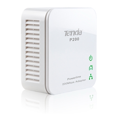 POWERLINE 200M TENDA P200 KIT- MINI -STARTER KIT CONF.2PZ - PULS.SYNCH PER MESSA IN SIC.RETE(AES 128BIT) - GARANZIA 3 ANNI