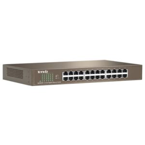 SWITCH 24P LAN GIGABIT RACK TENDA TEG1024D METALLO - SUPP.AUTOPOLARIT+Ç SU OGNI PORTA-KIT RACK INCL. - GARANZIA 3 ANNI FINO:31/07
