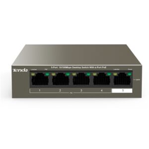 SWITCH 5P LAN 10/100M TENDA TEF1105P-4-63W DESKTOP4P POE - GARANZIA 3 ANNI